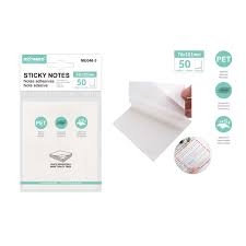 Lipnūs lapeliai plastikiniai 76x101mm 50lapų baltos sp MOTARRO