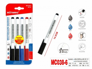 Markerių rinkinys MOTARRO baltai lentai 2-3mm 4vnt
