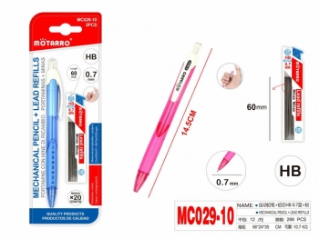 Mechaninis pieštukas HB 0,7mm + papildomos šerdelės 20vnt MOTARRO