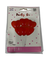 Balionai raudonos sp.širdelės formos 25cm 6vnt