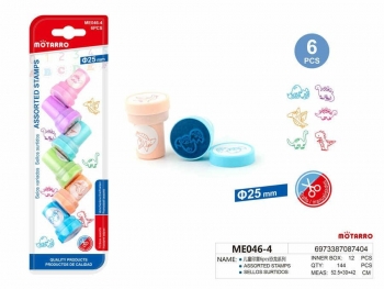 Antspaudėlių rinkinys 6vnt 25mm DINOZAURAI MOTARRO