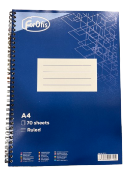 Bloknotas FOROFIS, A4, linija, 70 lapu, 60gsm, su spirale šone