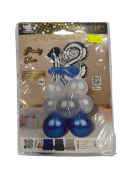 Balionų rinkinys su skaičiu 18,80cm 15vnt