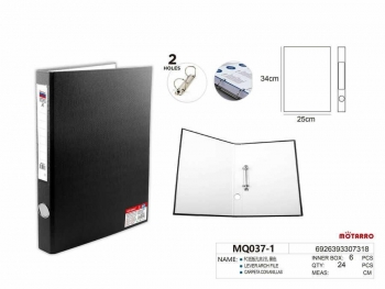 Segtuvas A4 40mm 2-jų žiedų juodos spalvos MOTARRO