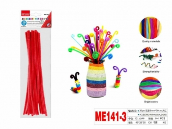 Dekoracija šenilo vielos lazdelės 20vnt 30cm raudonos sp MOTARRO