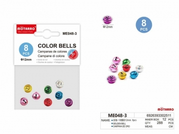 Varpeliai 12mm 8vnt įvairių spalvų MOTARRO
