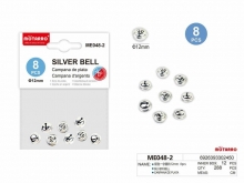 Varpeliai 12mm 8vnt sidabrinės spalvos MOTARRO