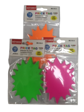 Etiketės kartoninės kainoms 10vnt 135x95mm įvairių spalvų MOTARRO