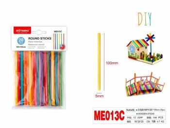 Mediniai pagaliukai 5x100mm 20vnt spalvoti MOTARRO