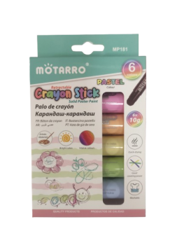 Kreidelės vaškinės 6 spalvos MOTARRO