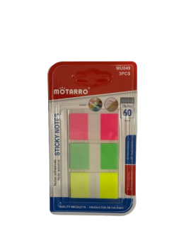 Indeksai lipnūs plastikiniai 25x45mm 3sp x 20lapų MOTARRO