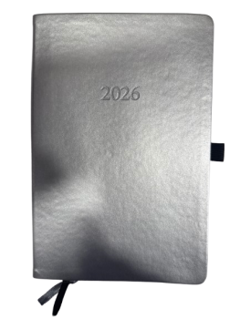 Kalendorius A5 2026 savaitinis sidabrinės spalvos