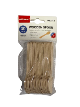 Vienkartiniai šaukšteliai mediniai 30vnt 10cm MOTARRO