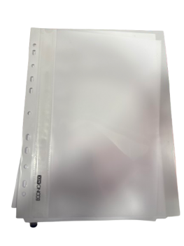 Plastikinis segtuvėlis skaidriu viršeliu, EconoMix, A4, su perforacija, baltos sp.