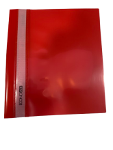 Plastikinis segtuvėlis skaidriu viršeliu, EconoMix, A5+, raudonos sp