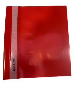 Plastikinis segtuvėlis skaidriu viršeliu, EconoMix, A5+, raudonos sp