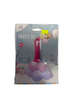 Rinkinys balionai ir skaičius 1  115cm 14vnt