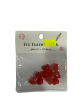 Širdelės raudonos dekoracijoms 10vnt 13x12mm