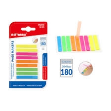 Indeksai lipnūs plastikiniai 6x45mm 9sp x 20lapų MOTARRO