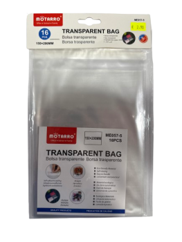 Maišeliai polipropileniniai su lipnia juostele vienkartiniai 150x200mm 16vnt MOTARRO