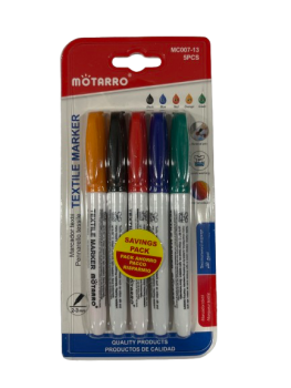 Markerių MOTARRO rinkinys audiniams 5spalvos