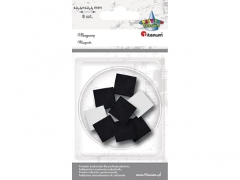 Magnetiniai lipnūs kvadratai TITANUM 12,4 x 12,4 mm, 8 vienetai