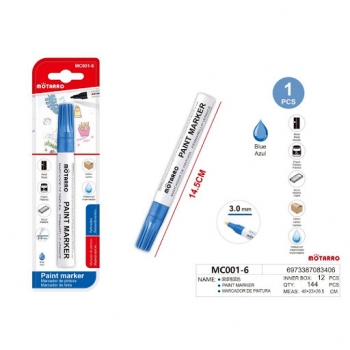 Markeris MOTARRO aliejinis 3,0mm mėlynos spalvos