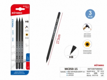 Paprastas pieštukas HB 3vnt MOTARRO