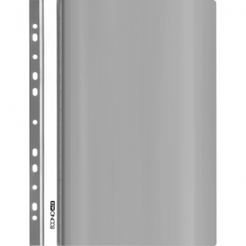 Plastikinis segtuvėlis skaidriu viršeliu, EconoMix, A4, su perforacija, pilkos sp.