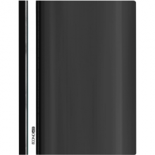 Segtuvėlis A5 su skaidriu viršeliu, su įsegėle, juodos spalvos