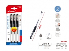 Tušinukas gelinis 3vnt 0,7mm juodos sp MOTARRO