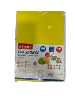 Putgumės lakštų rinkinys A4 10lapų 2mm geltona spalva MOTARRO