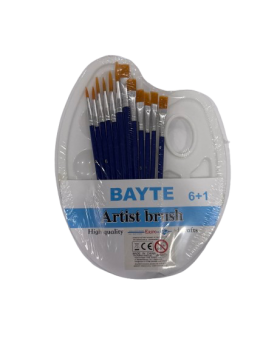 Paletė dažams + teptukai 12vnt BAYTE