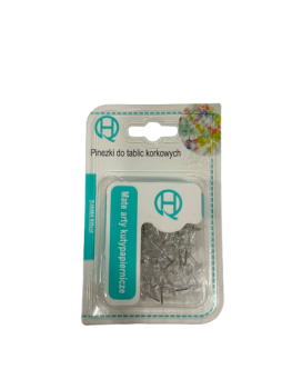 Adatėlės-smeigtukai su skaidre galvute 24mm., 50vnt.