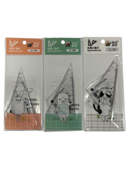 Liniuotės-Trikampiai 10 cm, 2 Vnt. Rinkinys