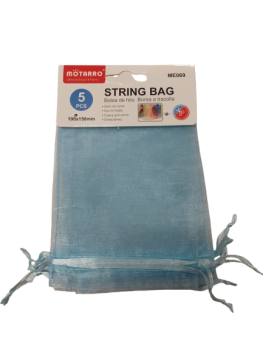 Maišelių dovanoms rinkinys MOTARRO 6vnt 90x120mm sutraukiami žydros sp