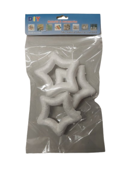 Žvaigždė iš polistirolio diametras 85mm 3vnt