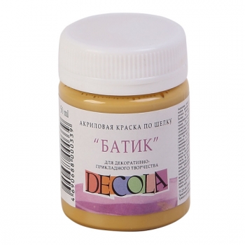 Akriliniai dažai šilkui Dekcola Batik 50ml Nr206 šviesi ochra