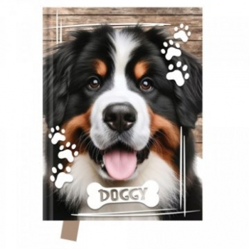 Dienoraštis GDD 14x18cm 80l. balti lapai, su spynele, DOGGY