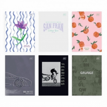 Kontorinis sąsiuvinis A4/60l,linija 70g MIX INTERDRUK