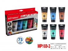 Akriliniai dažai 6spalvos x 75ml MOTARRO