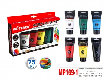 Akriliniai dažai 6spalvos x 75ml MOTARRO Aukštos kokybės