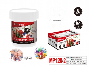 Dažai piešimo pirštais 50ml 6vnt baltos sp MOTARRO