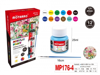 Dažai akriliniai 12spalvų x 25ml MOTARRO