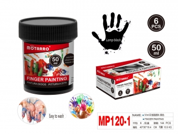 Dažai piešimo pirštais 50ml 6vnt juodos sp MOTARRO