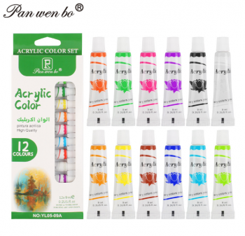 Akriliniai dažai 12sp x 9ml  Pan wen bo