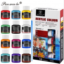 Akriliniai dažai 12sp x 25ml Pan wen bo Aukštos kokybės