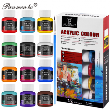 Akriliniai dažai 12sp x 25ml Pan wen bo Aukštos kokybės