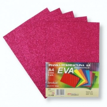 Putgumės lakštų rinkinys A4 5l. blizgantys, šv.-rožinės sp., biologiškai skaidūs