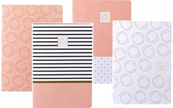 Sąsiuvinis 48 lapų,203x170, linija su vidinėm paraštėm kietu laminuotu viršeliu Unipap